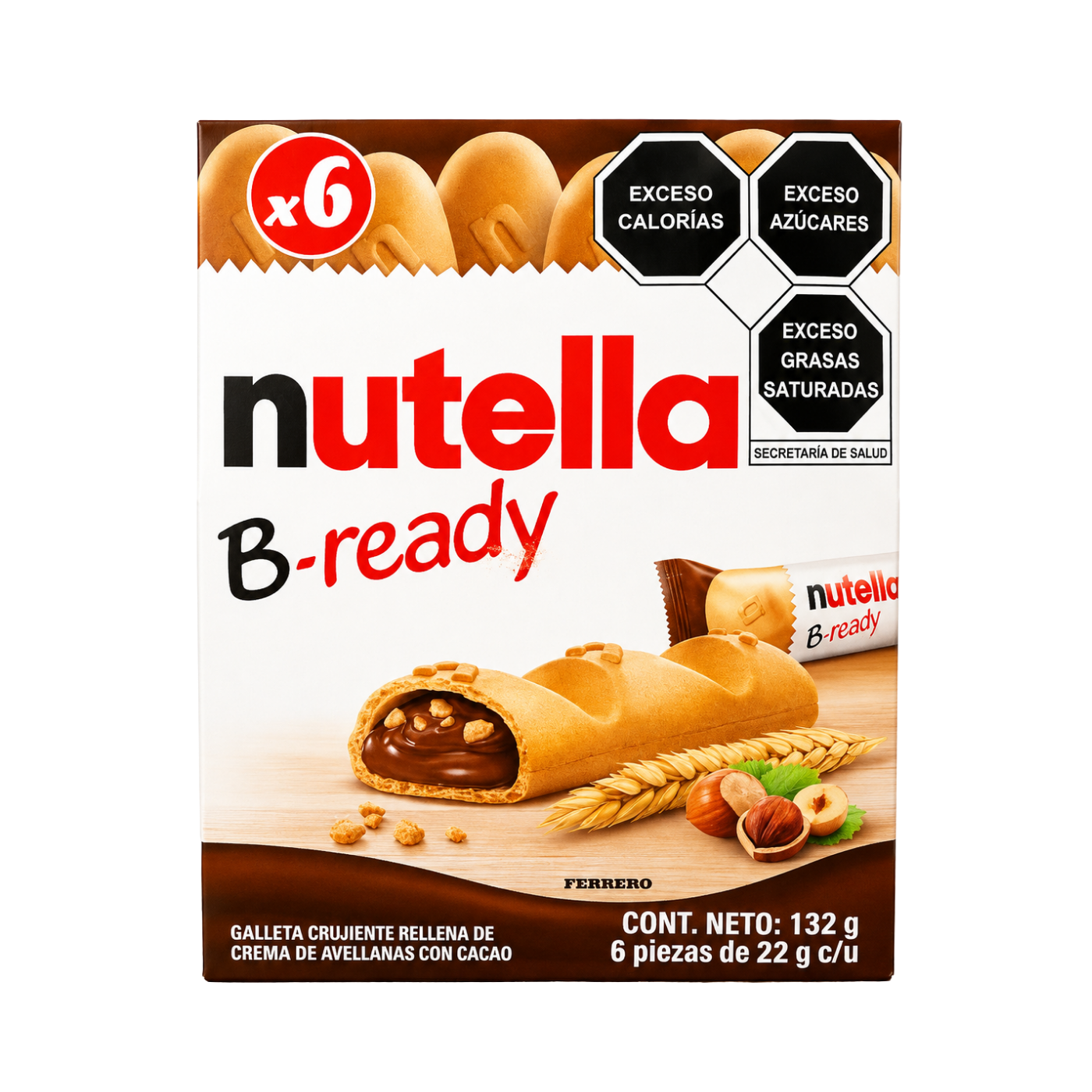 Galleta Crujiente Rellena de Nutella B-ready 132g