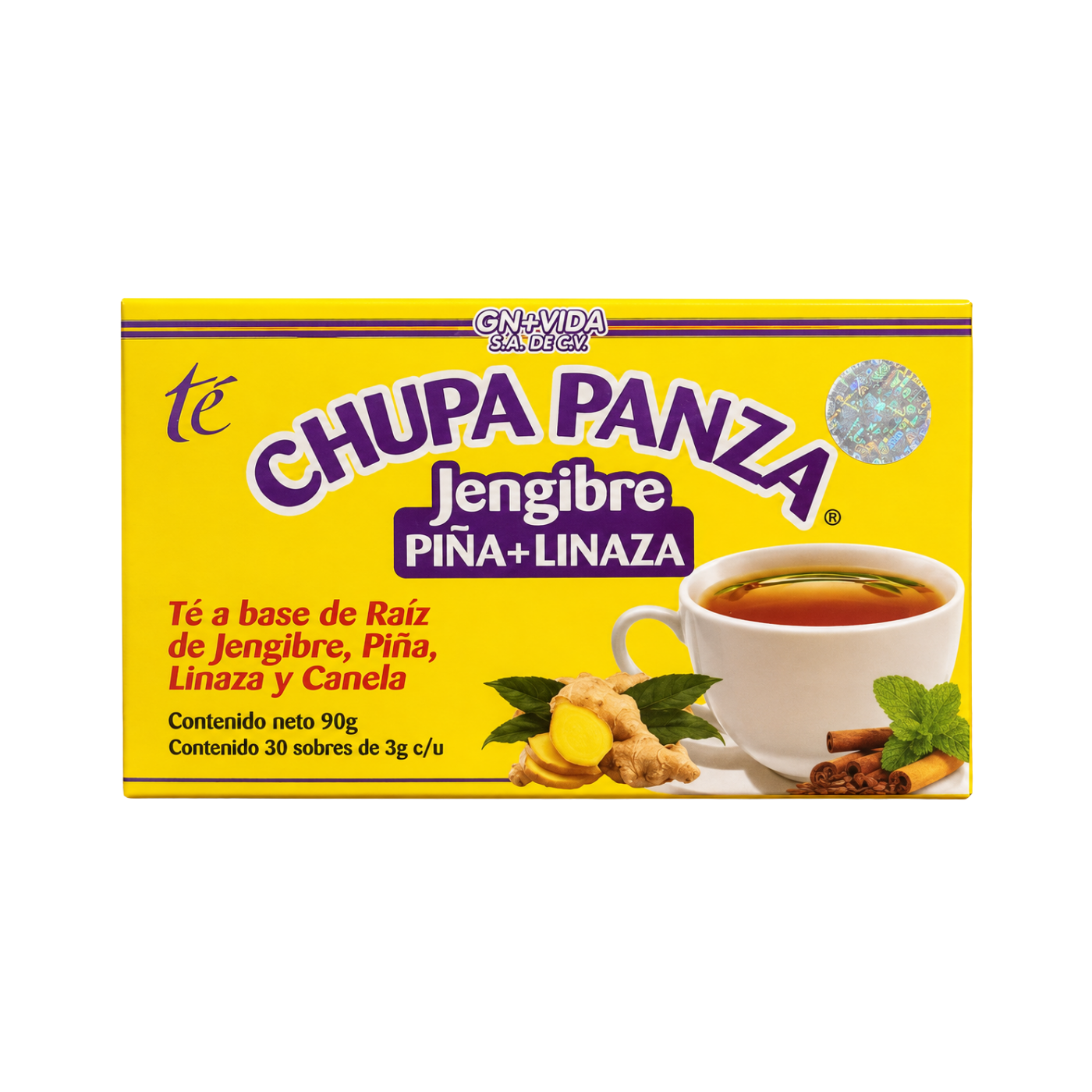 Té Chupa Panza Jengibre Piña + Linaza