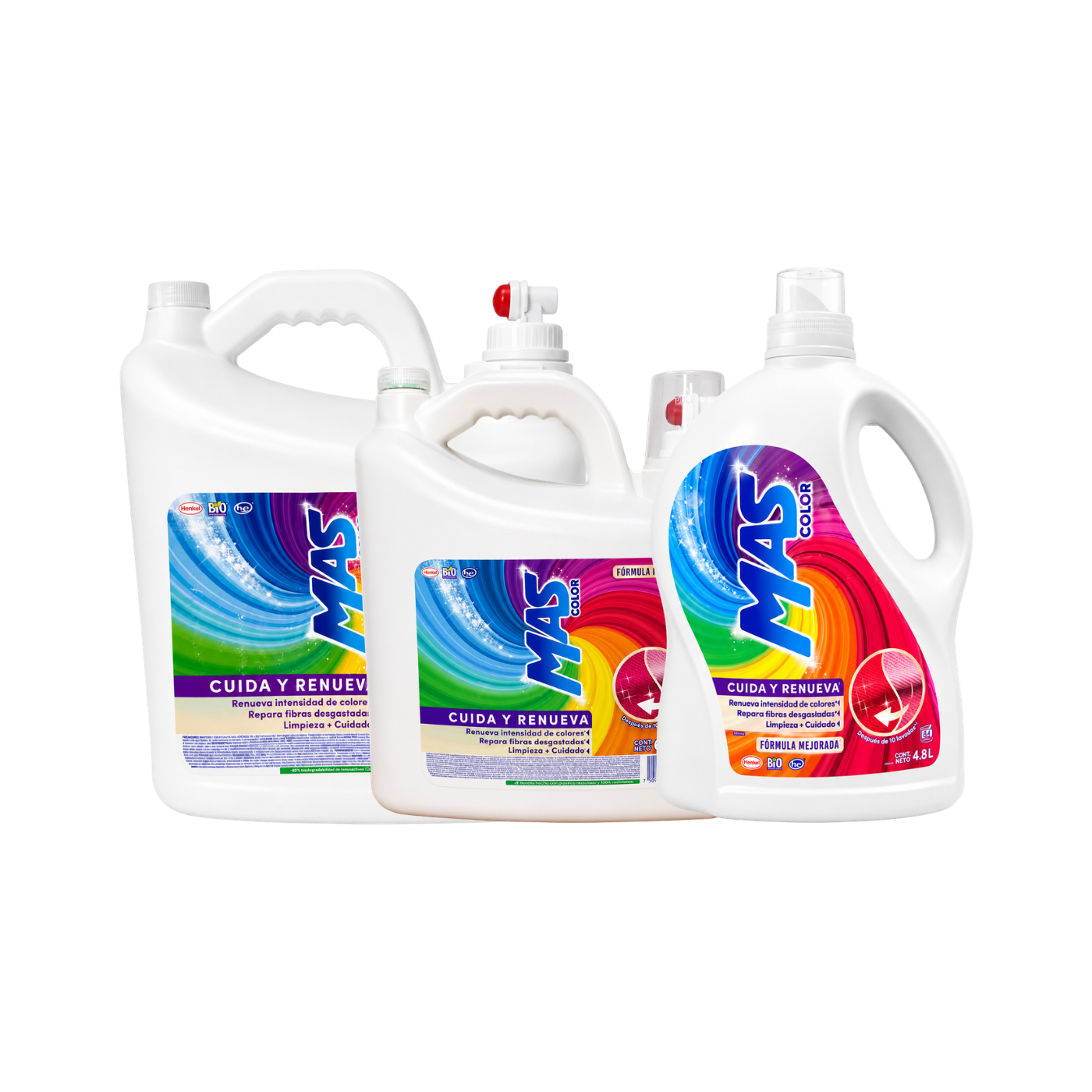 Detergente Líquido Mas Color Cuida y Renueva