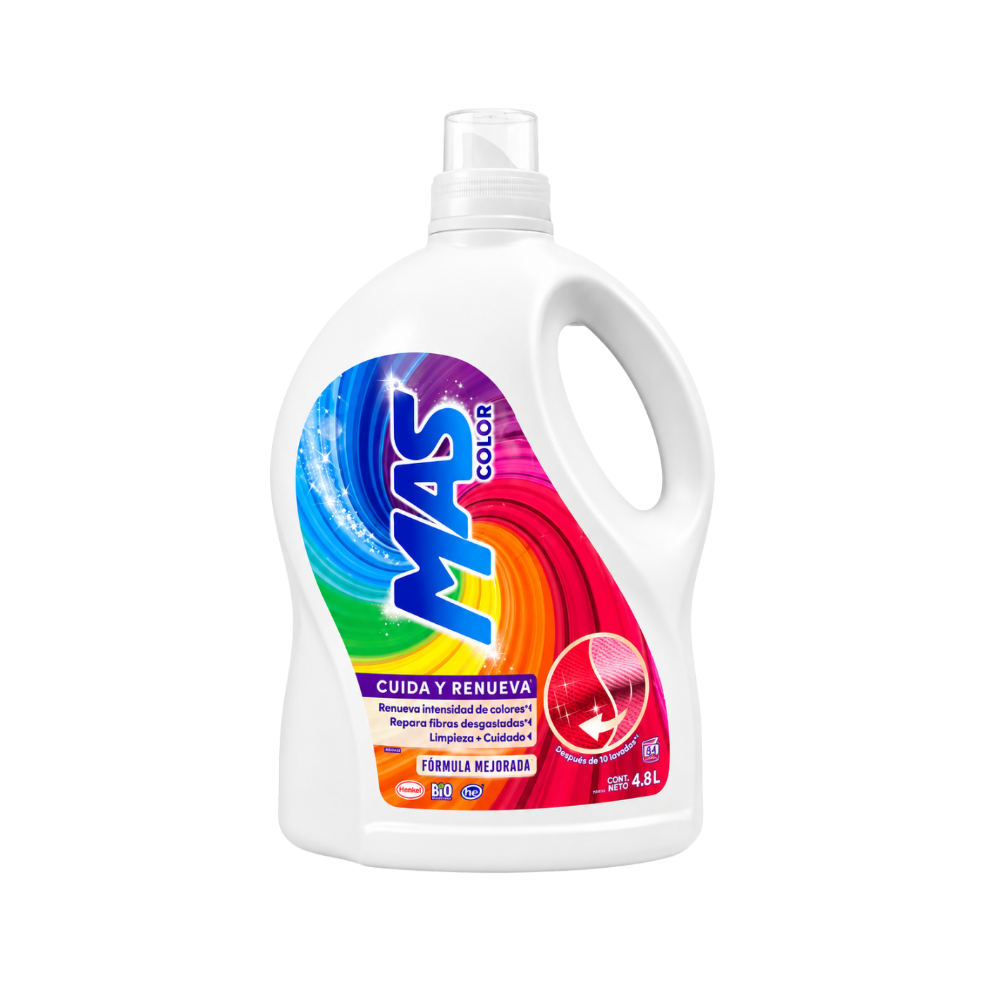 Detergente Líquido Mas Color Cuida y Renueva