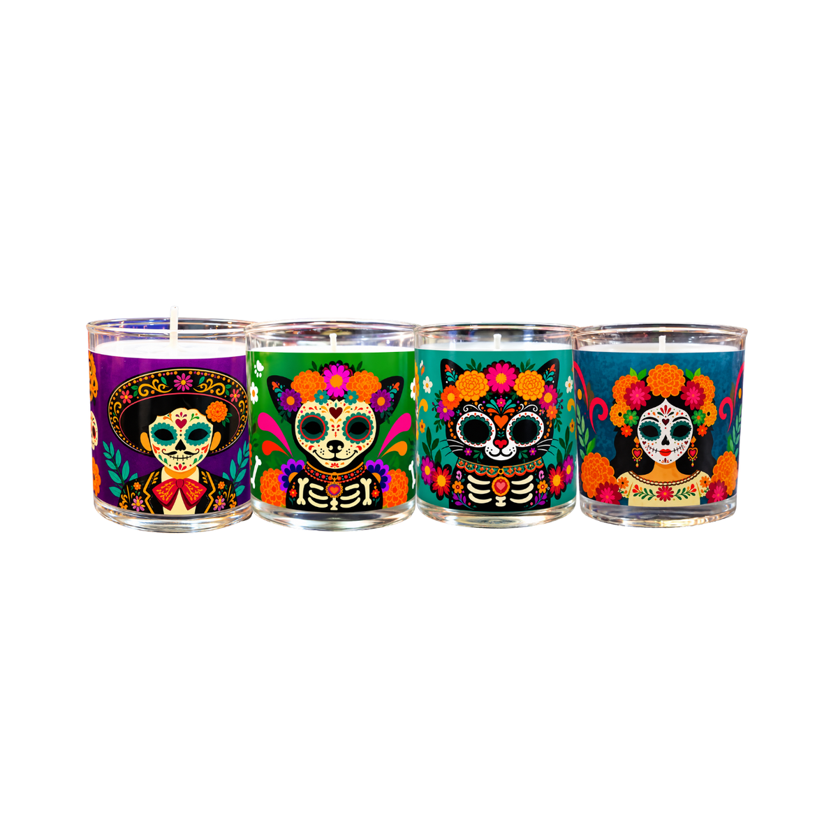 Veladoras Dia de Muerto Personajes
